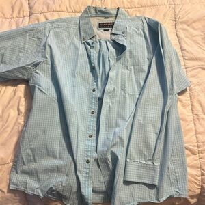Ariat Men's Light Blue Plaid Button Down Shirt
